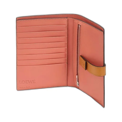 Medium vertical wallet in soft grained calfskin