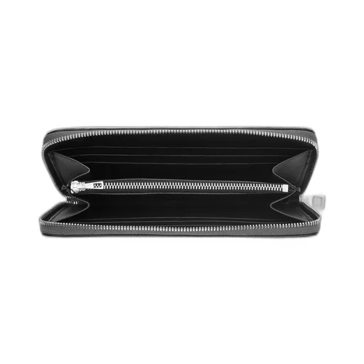 Zip around wallet in soft grained calfskin