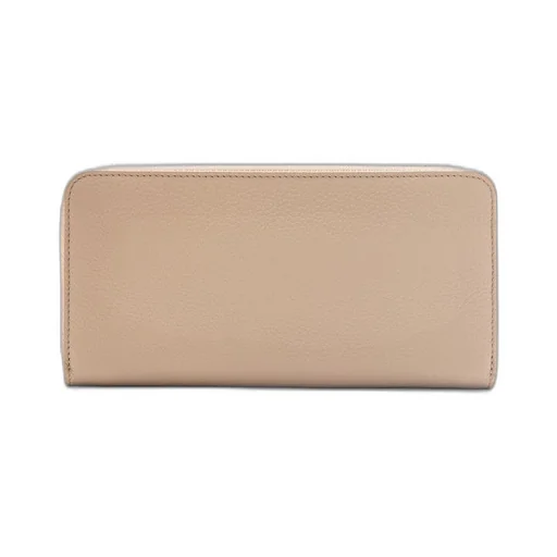 Zip around wallet in soft grained calfskin