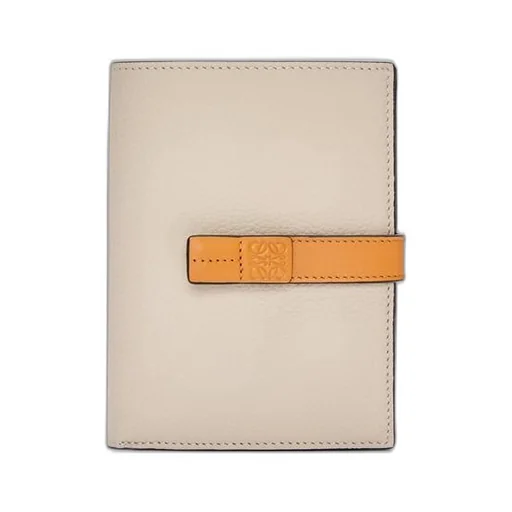 Medium vertical wallet in soft grained calfskin