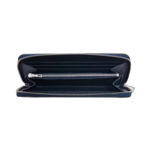 Zip around wallet in soft grained calfskin