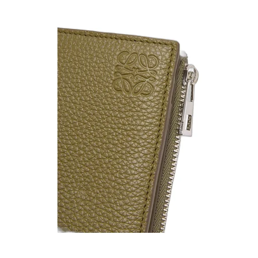 Slim compact wallet in soft grained calfskin
