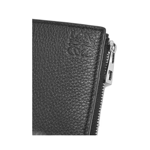 Slim compact wallet in soft grained calfskin