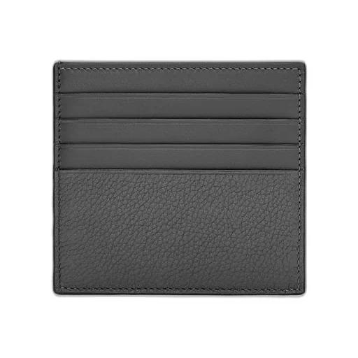 Open plain cardholder in soft grained calfskin