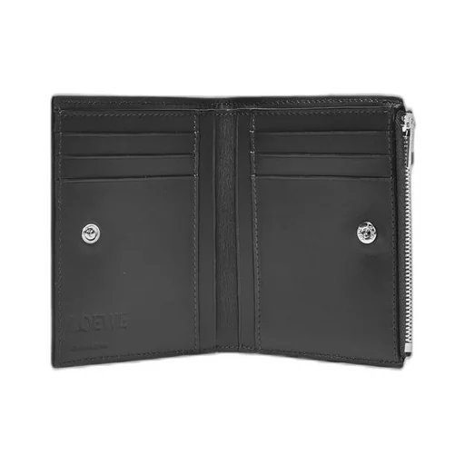 Slim compact wallet in soft grained calfskin