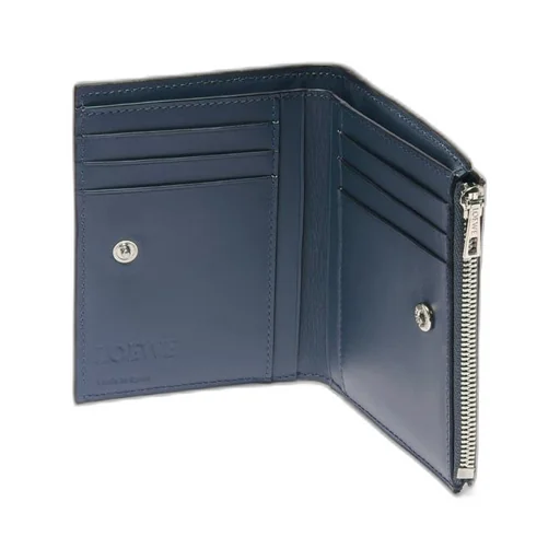 Slim compact wallet in soft grained calfskin