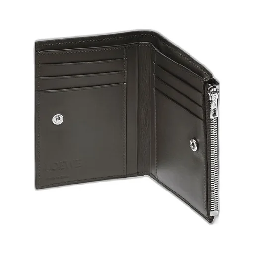 Slim compact wallet in soft grained calfskin