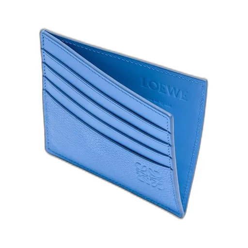 Open plain cardholder in soft grained calfskin