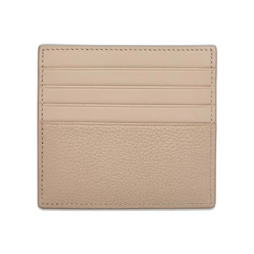Open plain cardholder in soft grained calfskin