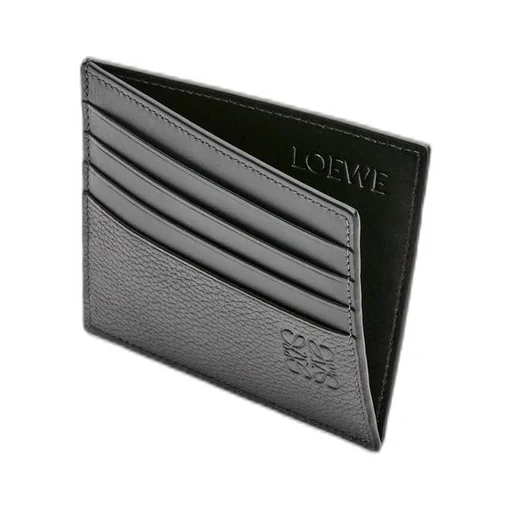 Open plain cardholder in soft grained calfskin