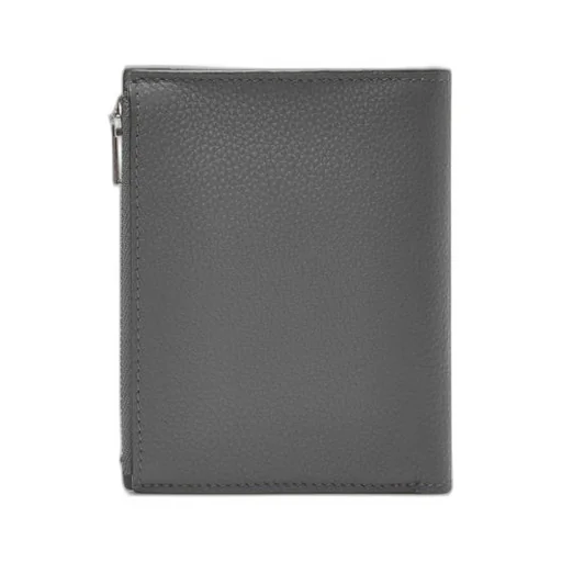 Slim compact wallet in soft grained calfskin