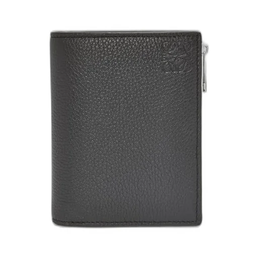 Slim compact wallet in soft grained calfskin