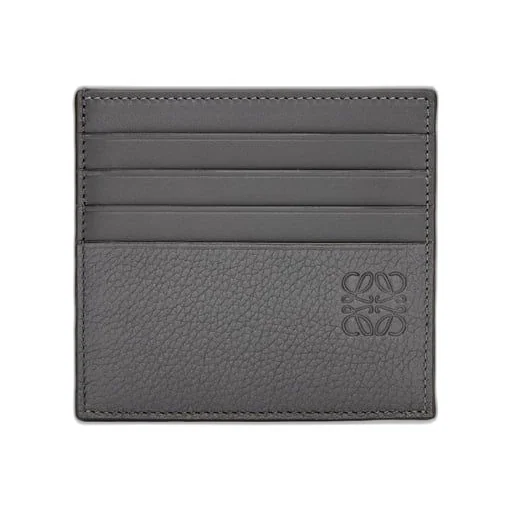 Open plain cardholder in soft grained calfskin