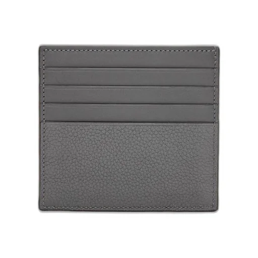 Open plain cardholder in soft grained calfskin