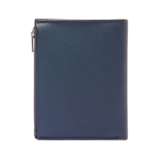 Slim compact wallet in soft grained calfskin