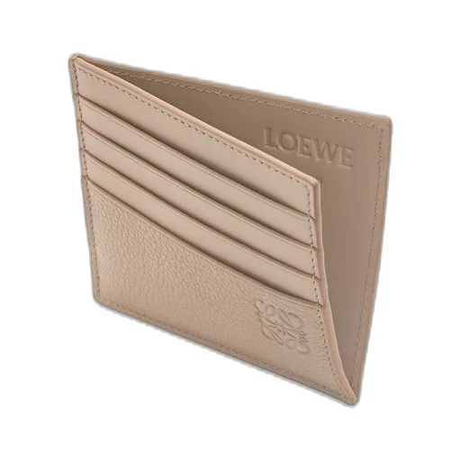 Open plain cardholder in soft grained calfskin
