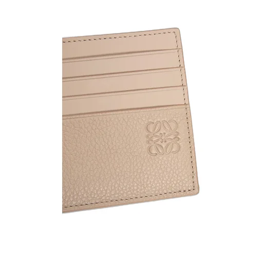 Open plain cardholder in soft grained calfskin