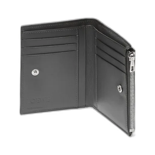 Slim compact wallet in soft grained calfskin