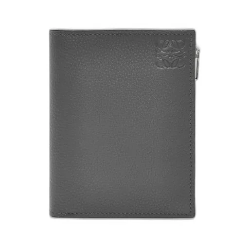 Slim compact wallet in soft grained calfskin
