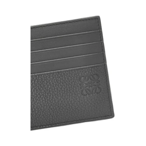 Open plain cardholder in soft grained calfskin