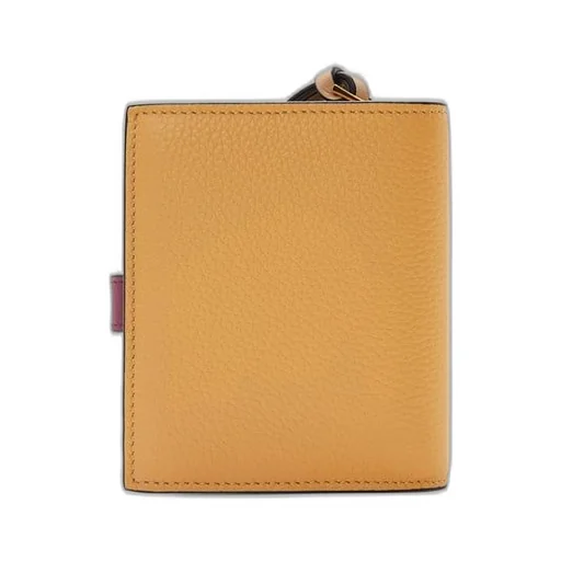 Compact zip wallet in soft grained calfskin