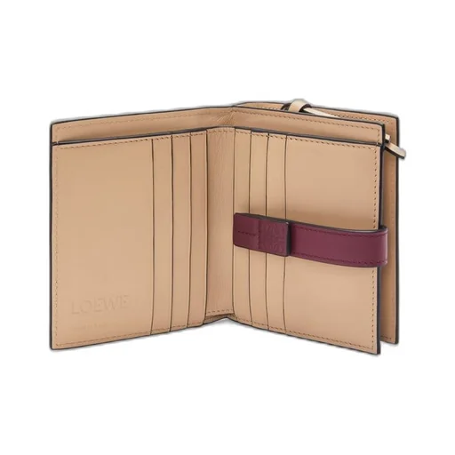 Compact zip wallet in soft grained calfskin