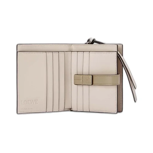 Compact zip wallet in soft grained calfskin