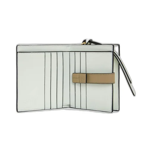 Compact zip wallet in soft grained calfskin