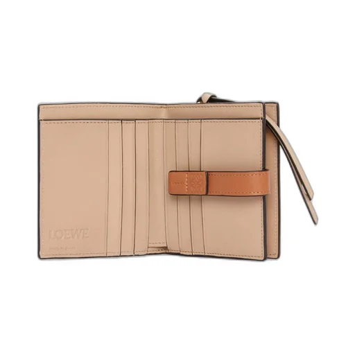 Compact zip wallet in soft grained calfskin