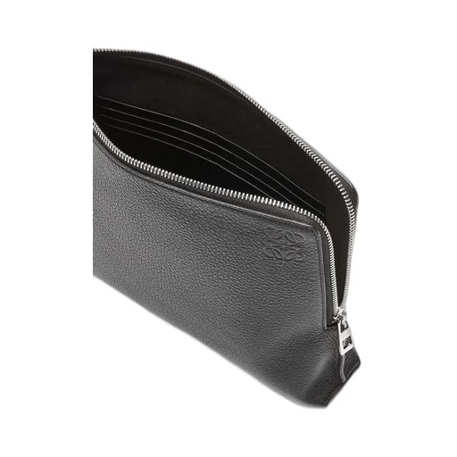 L Zip Pouch in soft grained calfskin
