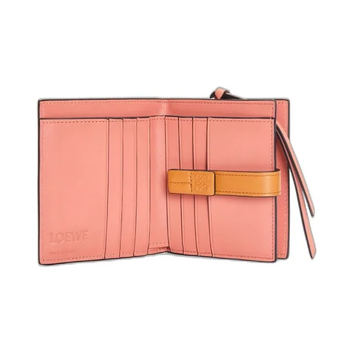 Compact zip wallet in soft grained calfskin