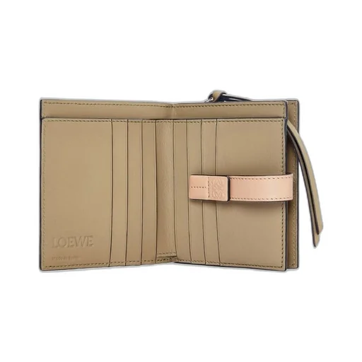 Compact zip wallet in soft grained calfskin