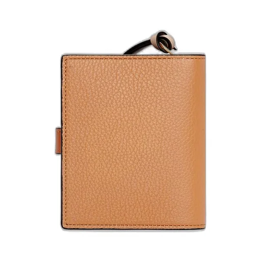 Compact zip wallet in soft grained calfskin