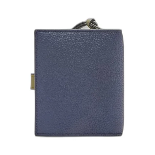 Compact zip wallet in soft grained calfskin