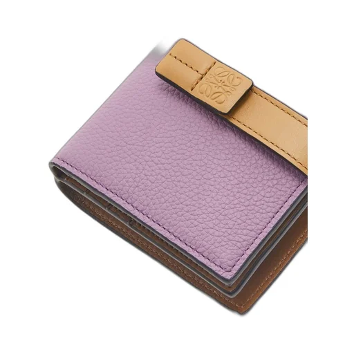 Compact zip wallet in soft grained calfskin