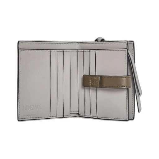 Compact zip wallet in soft grained calfskin