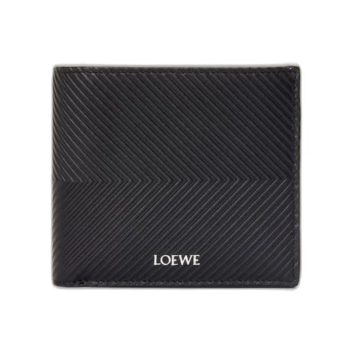 Bifold wallet in textured classic calfskin