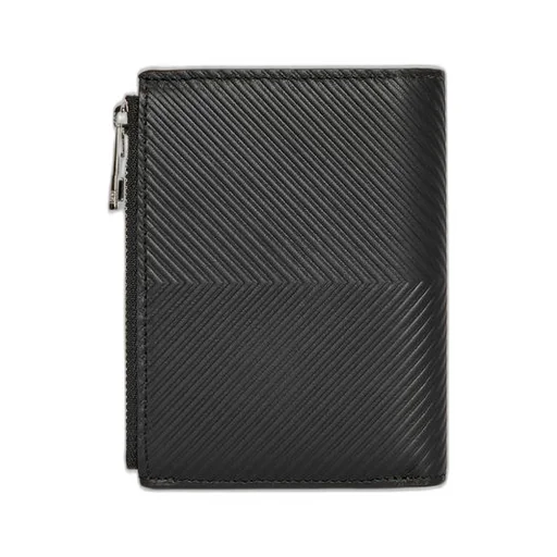 Slim compact walllet in textured classic calfskin