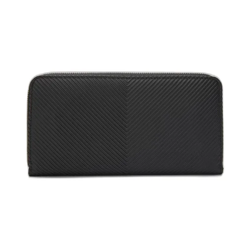 Zip around wallet in textured classic calfskin