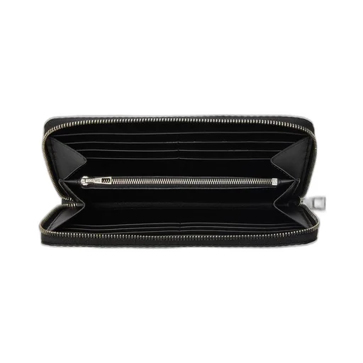Zip around wallet in textured classic calfskin