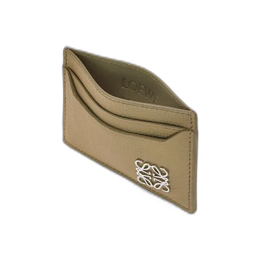 Anagram plain cardholder in pebble grain calfskin
