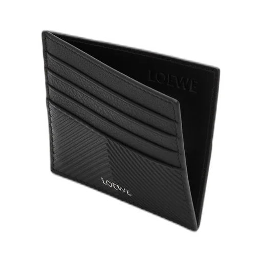 Open cardholder in textured classic calfskin