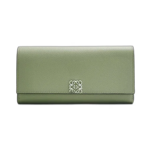 Anagram continental wallet in pebble grain calfskin