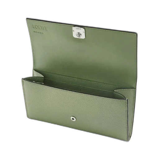 Anagram continental wallet in pebble grain calfskin