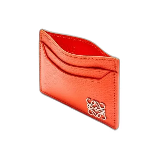Anagram plain cardholder in pebble grain calfskin