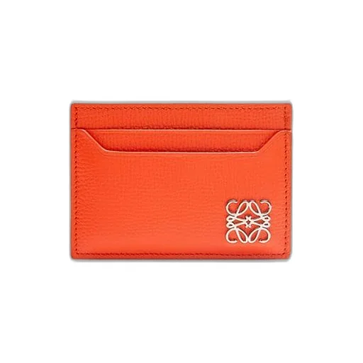 Anagram plain cardholder in pebble grain calfskin
