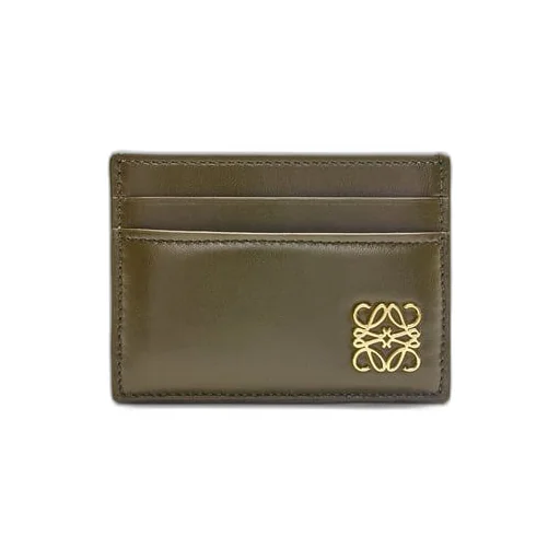 Puffer Anagram plain cardholder in shiny nappa calfskin