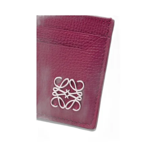 Anagram plain cardholder in pebble grain calfskin