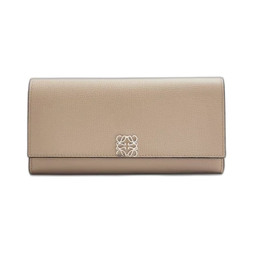Anagram continental wallet in pebble grain calfskin