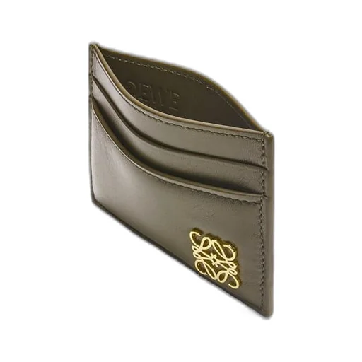 Puffer Anagram plain cardholder in shiny nappa calfskin